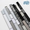 5-Sheet Glass Backsplash Tiles, 5 Square Feet Black Glass Mosaic