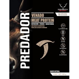 Predador Proteína de Carne de Venado en Polvo, Suplemento Alimenticio Natural, 500g, 16 Porciones, Sin Gluten, Paleo