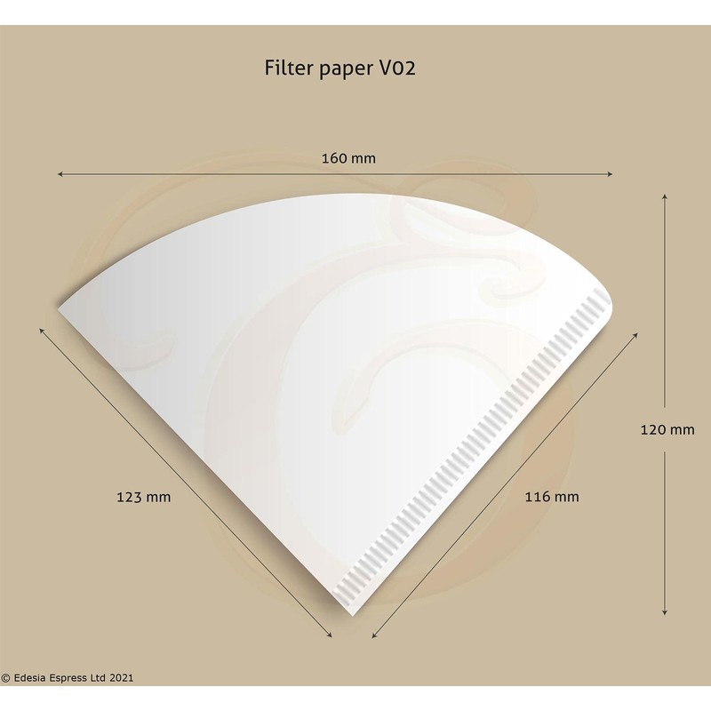 500 Size V02 White Coffee Filter Papers, Compatible with Hario