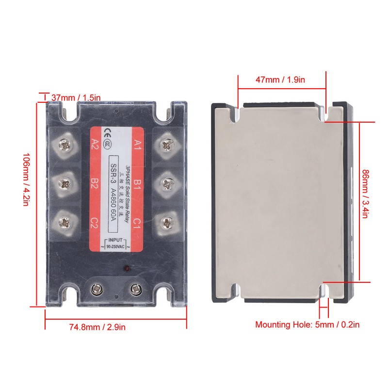 3 Phase Solid State Relay Dual SCR AC Control AC