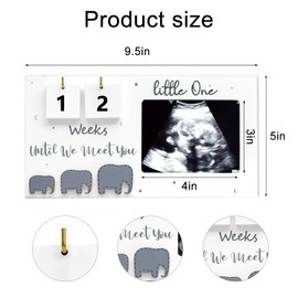 Xvbhaq Baby Scan Photo Frame, Wood, Pregnancy Announcement, Countdown Weeks Photo Frame, Ultrasonic Picture Frame for Baby Shower, PerNew Moms, Expected Parents