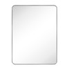 TEHOME 30x40'' Brushed Nickel Rounded Rectangle Bathroom Mirror Brushd Silver