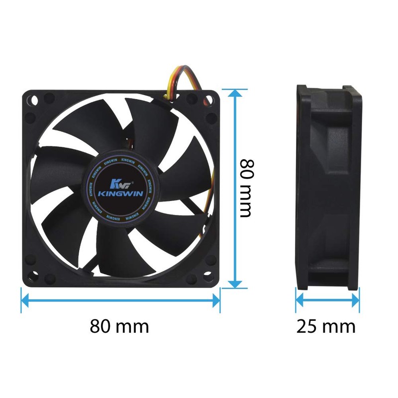 Kingwin 80mm Silent Fan – Quiet PC Cooling Fan for