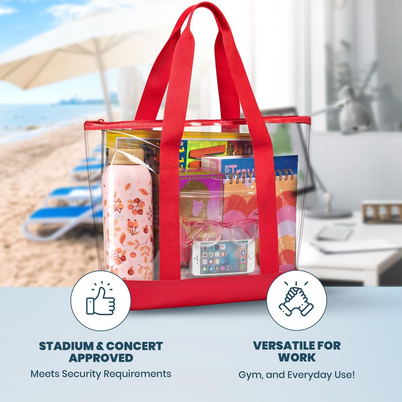 Handy Laundry Clear Tote Bag - Zipper Closure, Long Shoulder