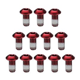 WIROJ M5x9mm Titanium Bolts for MTB Disc Brake Rotors, Bicycle Brake Disc Titanium Torx T25 Screws - 12 pcs per Package (Red)