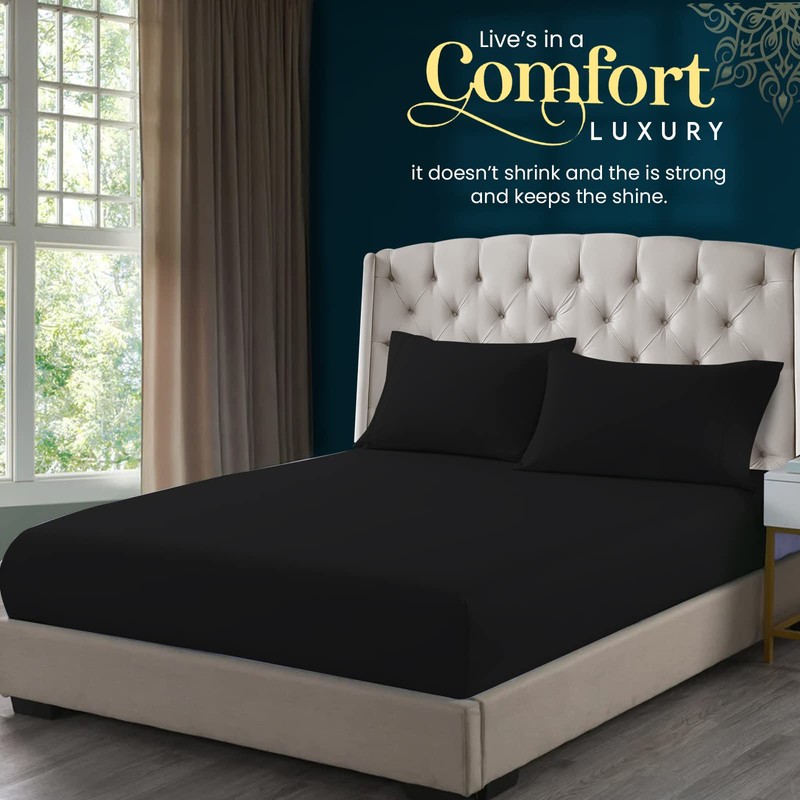Sunshine Comforts Microfiber Fitted Sheets King Size Breathable, Anti Wrinkle