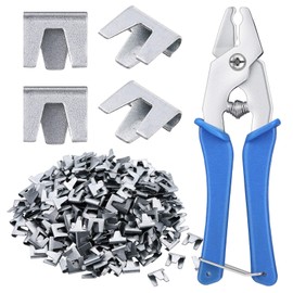 300 Pieces Wire Cage Clips with 1 Piece Wire Cage Buckle Snap Plier for Rabbit Chicken Pet Dog Cat Coop(Silver, Blue)