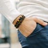 GT collection Brown Tiger Eye Bracelet for Men, Adjustable Double