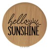 Enthoozies Hello Sunshine Tan Laser Engraved Leatherette Compact Mirror -