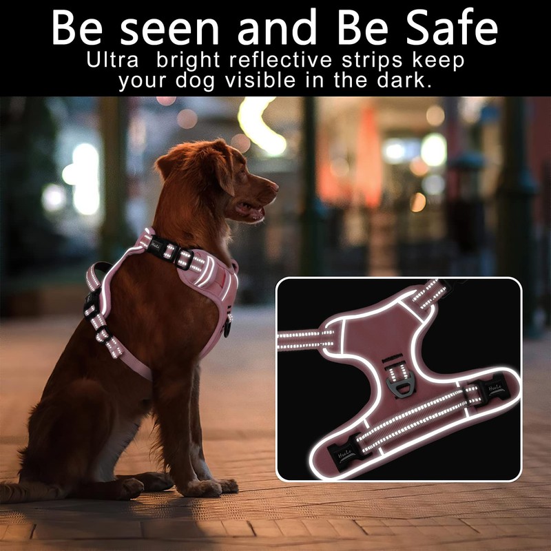HEELE No Pull Dog Harness, Ex-Large, Release on Neck, Reflective,