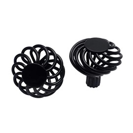 Black Cabinet Knobs, Drawer Knobs for Dresser, Cupboard Door Knobs Round Alloy Knob with Screw, Single Hole Closet Door Knob Kitchen Cabinet Hardware 10 Pcs