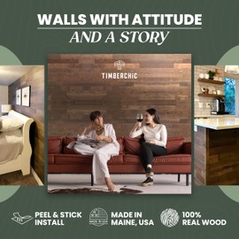 TIMBERCHiC 100% Real Reclaimed Wood Planks for Walls - Peel-and-Stick Wall Panels for Interior Wall Decor - DIY Accent Wall Panels (3" Wide - 20 Sq. Ft., Freestone)