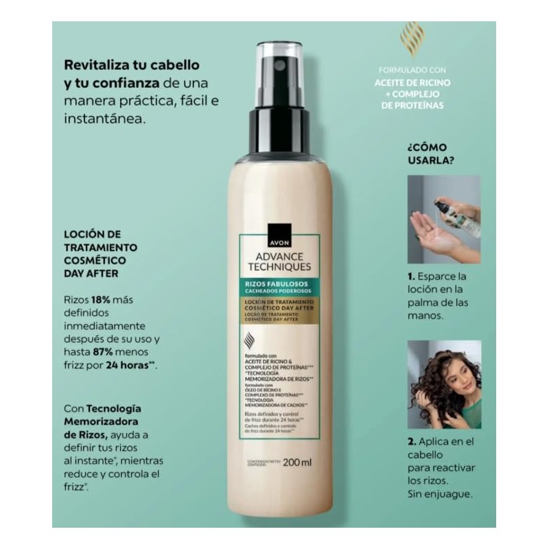 Loción capilar de Avon Advance Techniques mas rizos 200ml