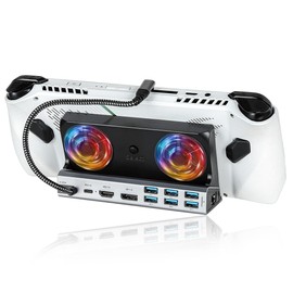 K&SGAMER 11-in-1 DOCKING STATION Multi-Display Compatible Docking Station Small Size Gaming Dock Cooling Charging Stand Supports 2 Screens Steam Deck ROG Ally Legion GO MSI Claw AYANEO