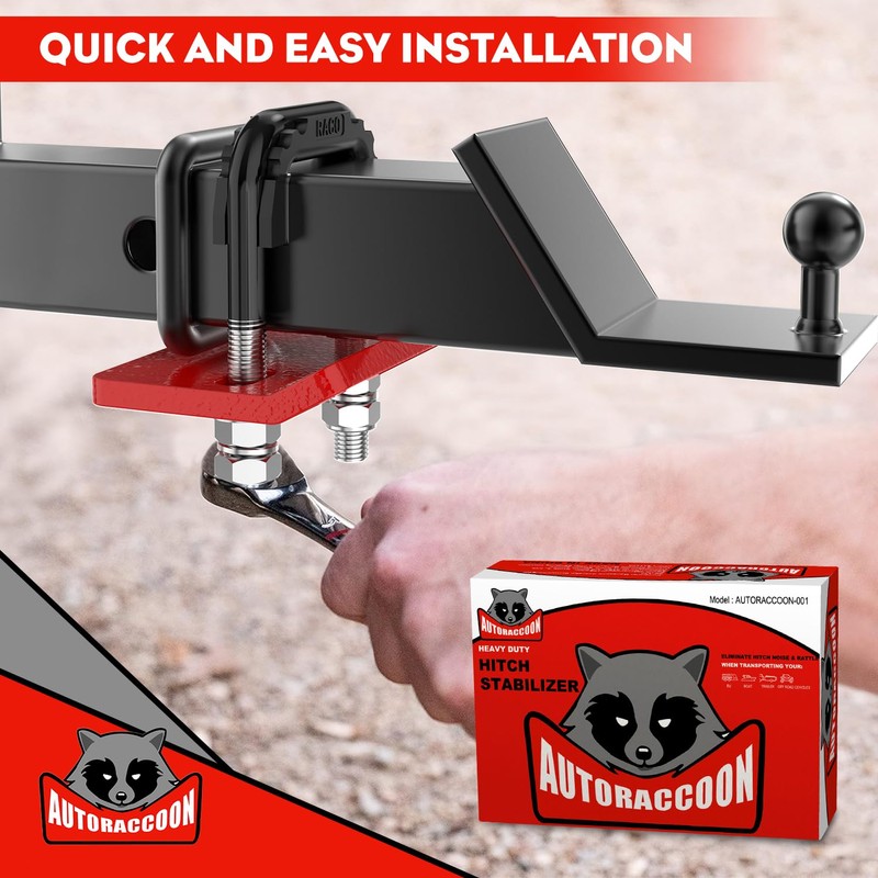 AUTORACCOON Hitch Tightener Anti-Rattle Clamp - Heavy Duty Hitch Stabilizer