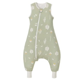 Nivolltha Super Soft Winter Baby Sleeping Bag with Feet 2.5 TOG, 100% Cotton Warm Toddler Sleep Sack with Feet, Foliage, Size M