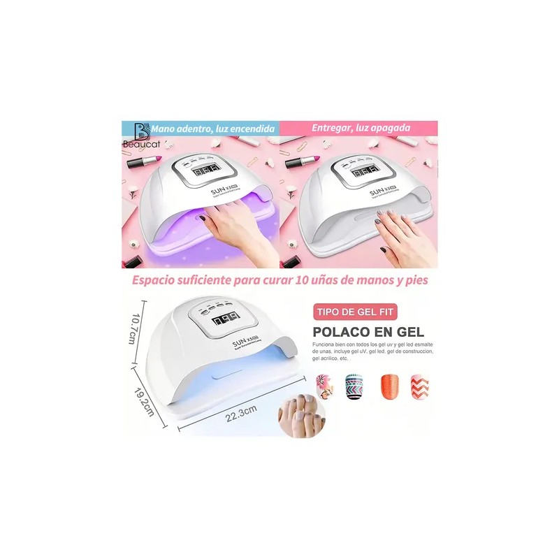Lamparas De Uv Led Gel Para Uñas Profesional Secadora 180w