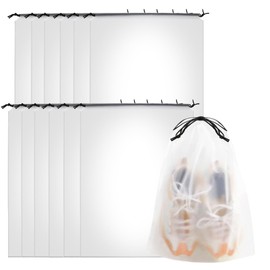 Pack of 12 Shoe Bags with Drawstring, Shoe Bag, Waterproof Drawstring Bag, Multifunctional Storage Bag, Suitcase Organiser, Packing Bag Set, Pack Sack with Drawstring, transparent, Shoe bag with