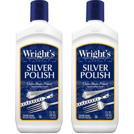 Wright's Silver Cleaner and Polish - 7 Ounce (2 Pack) Ammonia-Free - Use on Silver, Jewelry, Antique Silver