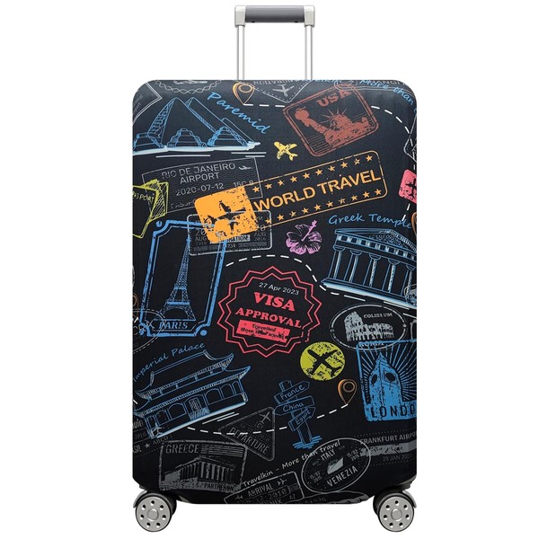 fancyfree Luggage Cover Washable Suitcase Protector Anti-scratch Suitcase cover (Colorful