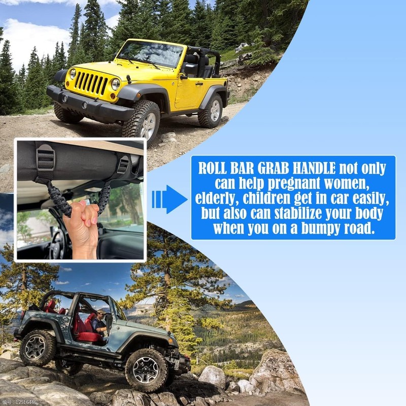 ROMASO Roll Bar Grab Handles for Jeep Grab Handles for