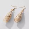 Glamor Theory Bohemian Summer Seashell Dangle Earrings Gold Boho