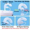 DC,CLISENCE 2PCS Anti Wrinkle Straw Cover, Food Grade Silicone Straw