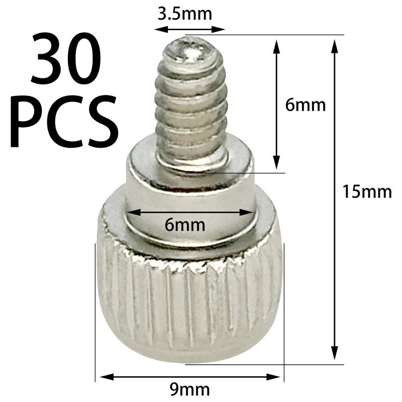 30 PCS PC Case Screws,Computer Case Thumbscrews for Fastening (Silver)