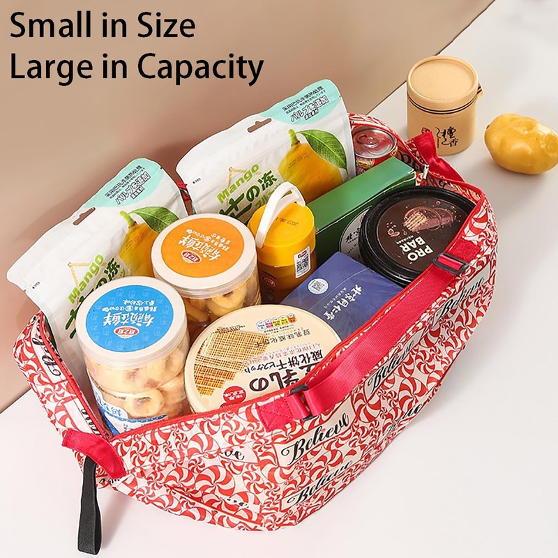 Xoxel Japanese Compact Foldable Shopping Bag Windmill Pattern Design,Large capacity