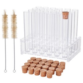 OLYCRAFT 27Pcs/Set Acrylic Test Tube Rack Set 7.7x12.5x0.7cm Acrylic Tube Holder Plastic Test Tubes Kit 48 Holes Clear Centrifuge Tubes Holders for Chemistry Laboratory Scientific Experiments