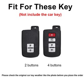 TECART Key Fob Cover Fit for Toyota Tacoma Sequoia Key Case Key Housing Shell Key Accessories Protector 4 Button Silver