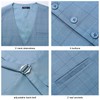 Hisdern Men’s Formal Plaid Wedding Reception Suit Waistcoat in Cotton,