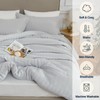 Quataly Light Grey King Comforter Set - 3 Pieces Seersucker