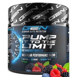 Pump it to the Limit - Pump Booster - Ultra High Dose - Pre Workout with Citrulline + AAKG + Taurine + L-Ornithine + Beetroot Extract - No Caffeine - 450 g Powder - Wildberry Flavour