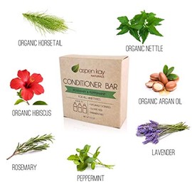 Solid Conditioner Bar, Made With Natural & Organic Ingredients, All Hair Types including frizzy hair, Sulfate-Free, Cruelty-Free & Vegan 2.3 Ounce Bar. (2-Pack Rosemary & Peppermint)