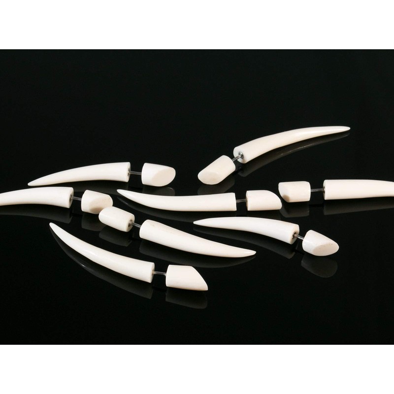 Fly Style Fake Taper Expander Earring Made of Horn, Bone