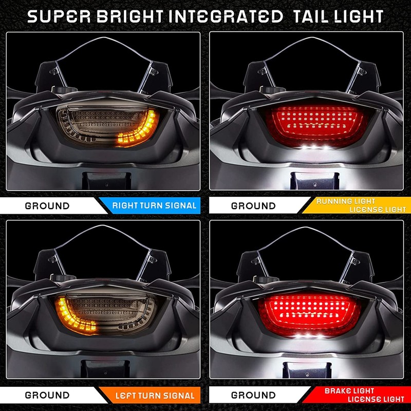 Anki HappiGo ANKIA 12V Universal LED Motorcycle Integrated Brake Tail