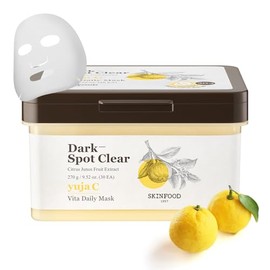 SKIN FOOD since 1957 Skinfood Yuja C Vita Mascarilla Diaria 9.52 Oz (30Ea) - Cuidado Rápido De Manchas, Incluso El Tono De La Piel, Mascarilla Diario, Transparente Punto Oscuro
