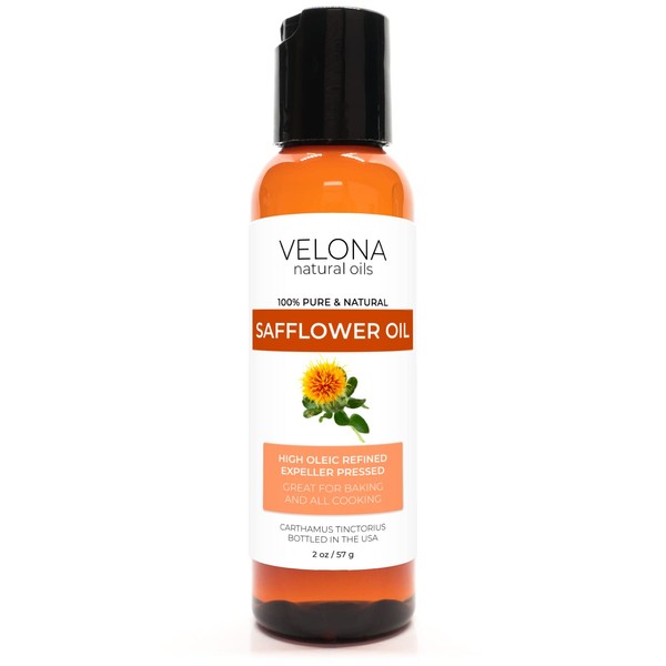 velona Safflower Oil 2 oz | 100% Pure and Natural Carrier Oil | Refined, Cold Pressed | Cooking, Skin, Hair, Body & Face Moisturizing | Use Today - Enjoy Results