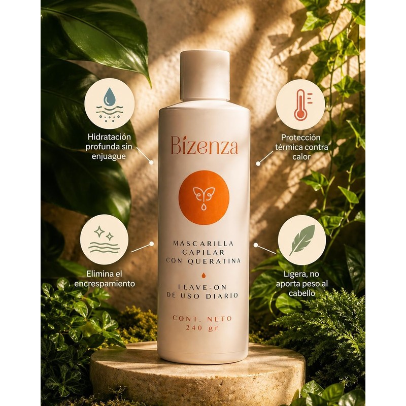 Mascarilla para el Cabello con Queratina - para Pelo Dañado