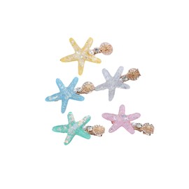 5 Pieces Starfish Hair Clip Mermaid Hair Accessories Small Beach starfish clips Hairpin for Wedding Bridal Girls Women.(FJ45) (Type A)