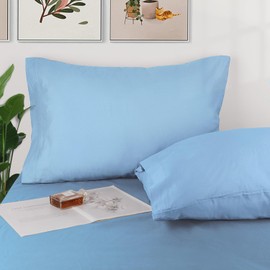 Lirex Pack of 2 cushion covers, 40 x 70 cm, 100% cotton pillowcases, anthracite cushion cover, hypoallergenic, Oeko-Tex certified, sky blue