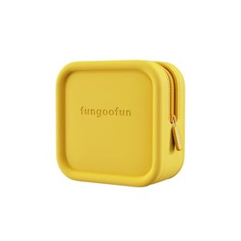 Fangu Fan Cosmetic Bag, Makeup Pouch, Travel Pouch, Square, EVA Material, Washable, Soft, Freestanding, Cosmetics, Small Items, Gadget Storage, YELLOW
