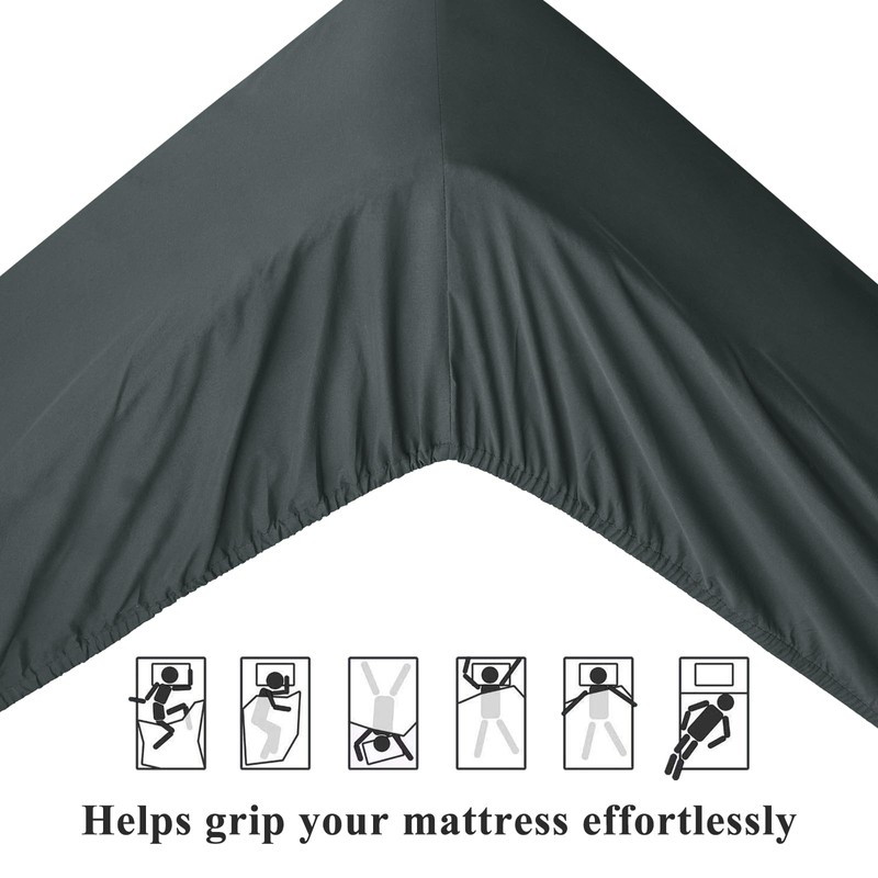 Aisbo King Size Fitted Sheet Dark Grey - Extra Deep