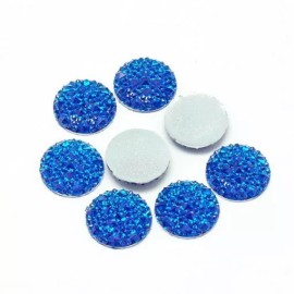 Unbranded 10 pcs Druzy Resin Embellishment Cabochons Blue – 12mm – Shimmer Style