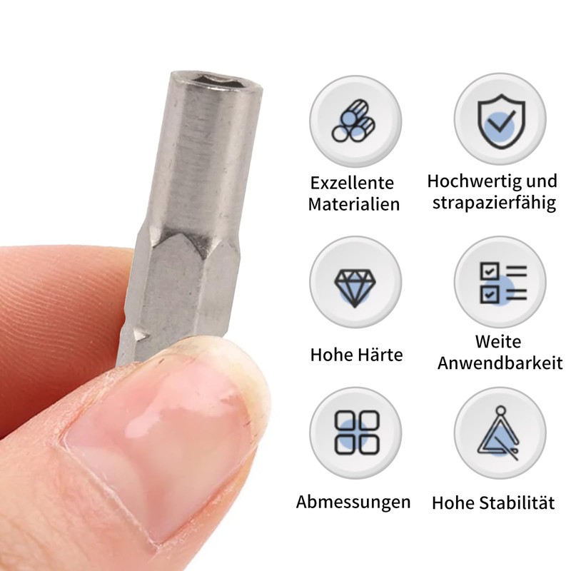 Wjelet 2 Pieces Hex Screwdriver Inserts, 6.35 to 4 mm