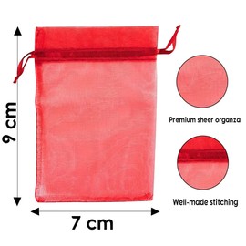 creative balloons Organza Bags Red 7 x 9cm Organza Gift Bags Wedding Christmas Favour Drawstring Bags Jewellery Bags Candy Mesh Pouch Bag Small Gifts 25 Bags