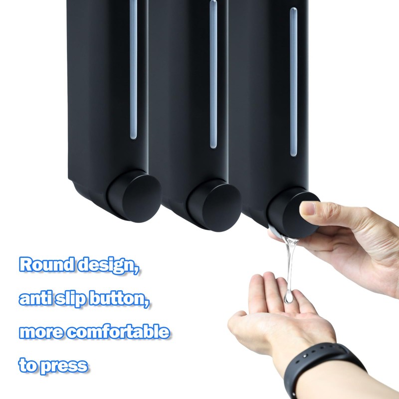 Shampoo Conditioner Dispenser - 3 Chamber 420ml x 3 Shower
