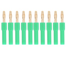 10Pcs Banana Plug 4.0mm Male to 2mm Female Connector 30V AC 60V DC 32A for Testing Green