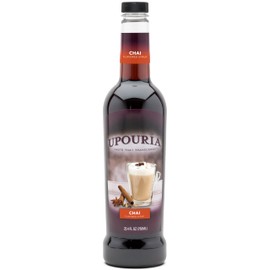 Upouria Chai Syrup Flavoring, 100% Vegan, Gluten-Free, Kosher, 750ml bottle (Pack of 2) with 1 Syrup Pump